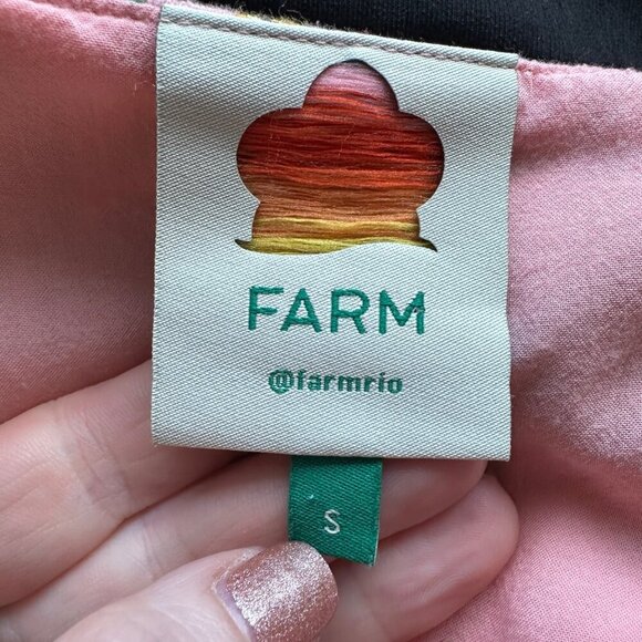 Farm Rio Mixed Fruits Mini Dress Womens Sz S Smocked Tropical Linen Blend Resort - Picture 8 of 12